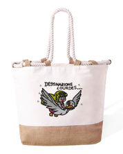 Borsa Mare in Cotone Resistente 280 g/m² – Manici Lunghi Rinforzati 50 cm – Design Ricamato Pollon Direzione Lourdes