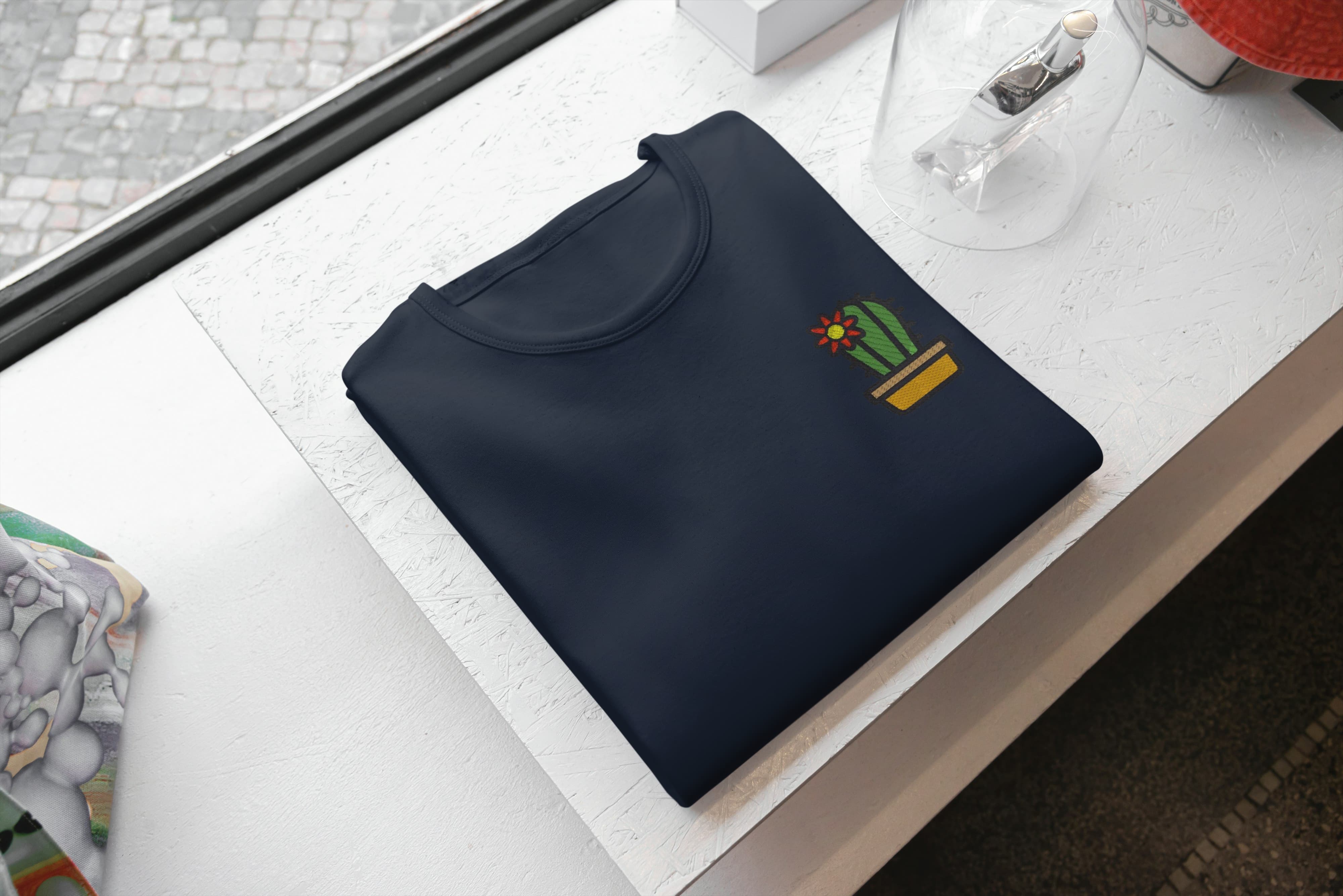 T-shirt Ricamata Unisex – 100% Cotone – Stile Streetwear e Confortevole – Cactus