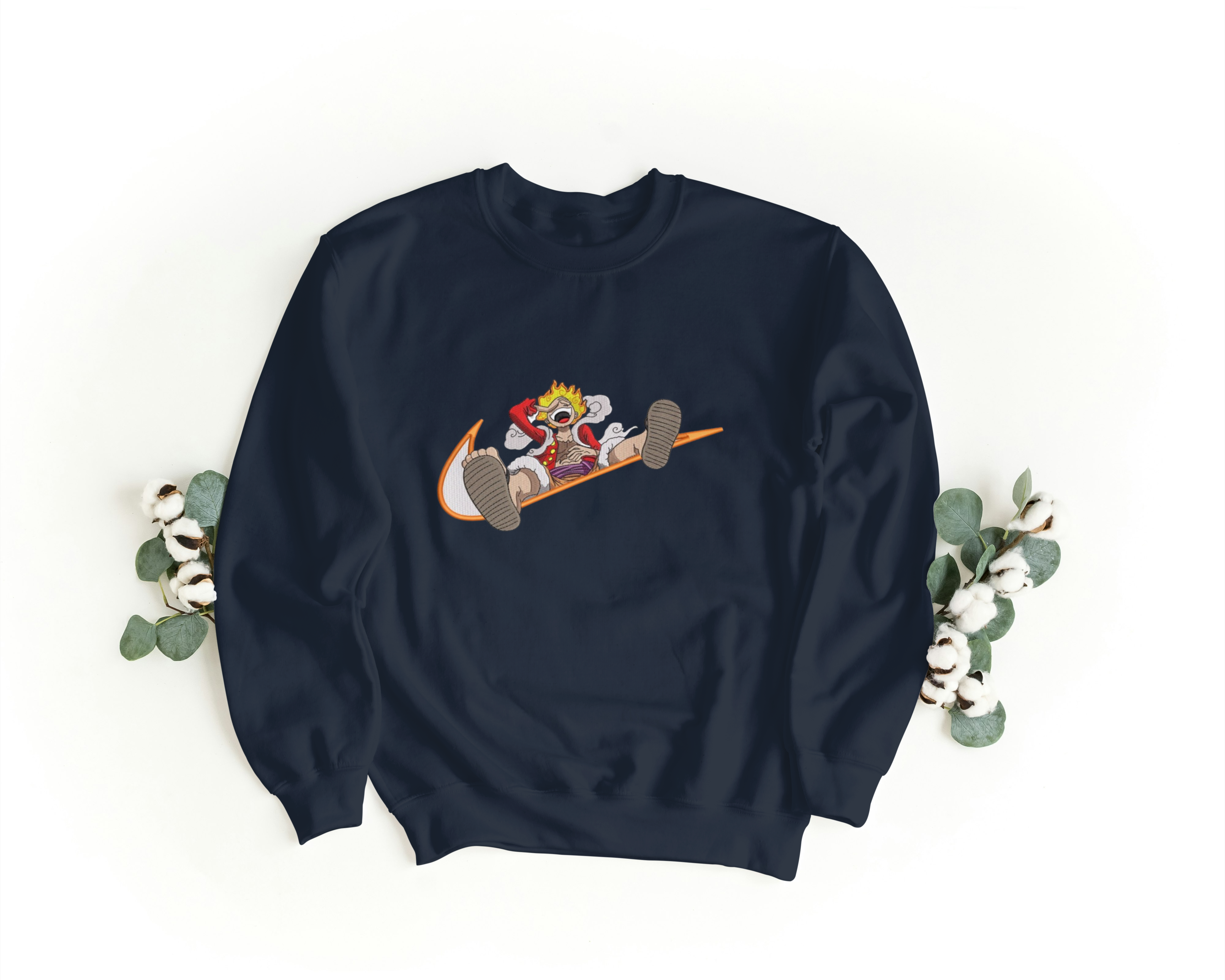 Felpa Ricamata Unisex – Morbida – Stile Streetwear – Swoosh Con pirata