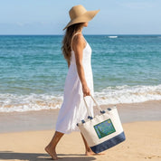 Bolso de Playa de Algodón Resistente de 280 g/m² – Asas Largas Reforzadas de 50 cm – Diseño Bordado Noche Estrellada