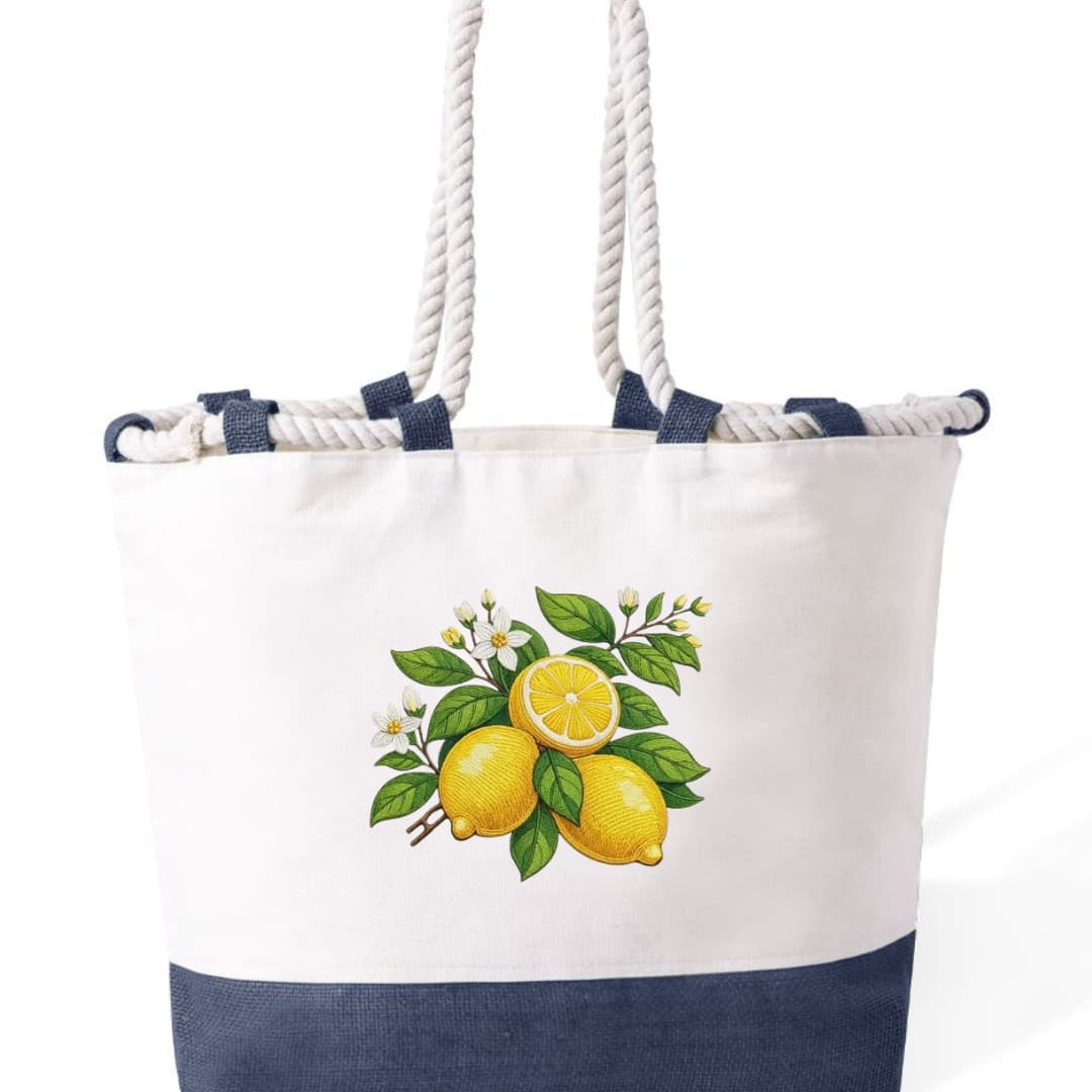 m² – Manici Lunghi Rinforzati 50 cm – Design Ricamato Limoni