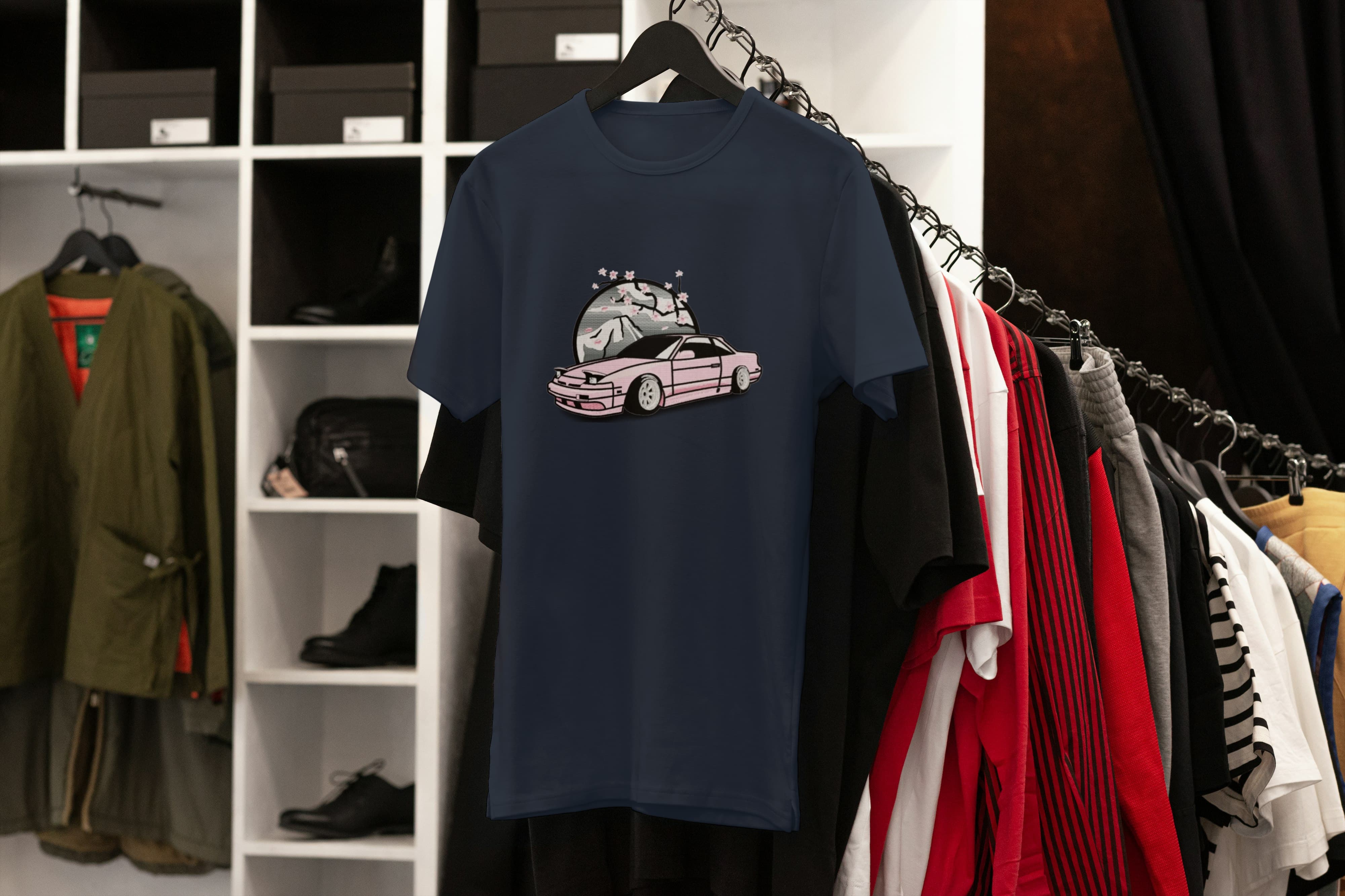 T-Shirt Unisex Ricamata 100% Cotone – Confortevole – Design Nissan 180SX