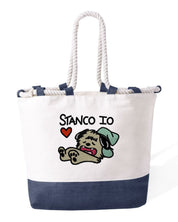 Borsa Mare in Cotone Resistente 280 g/m² – Manici Lunghi Rinforzati 50 cm – Design Ricamato io Stanco