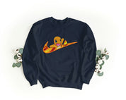 Felpa Ricamata Unisex – Morbida – Stile Streetwear – Swoosh + Charamander