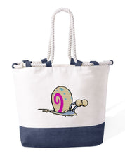Borsa Mare in Cotone Resistente 280 g/m² – Manici Lunghi Rinforzati 50 cm – Design Ricamato Lumaca Gary