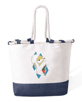 Borsa Mare in Cotone Resistente 280 g/m² – Manici Lunghi Rinforzati 50 cm – Design Ricamato Homer Geometry