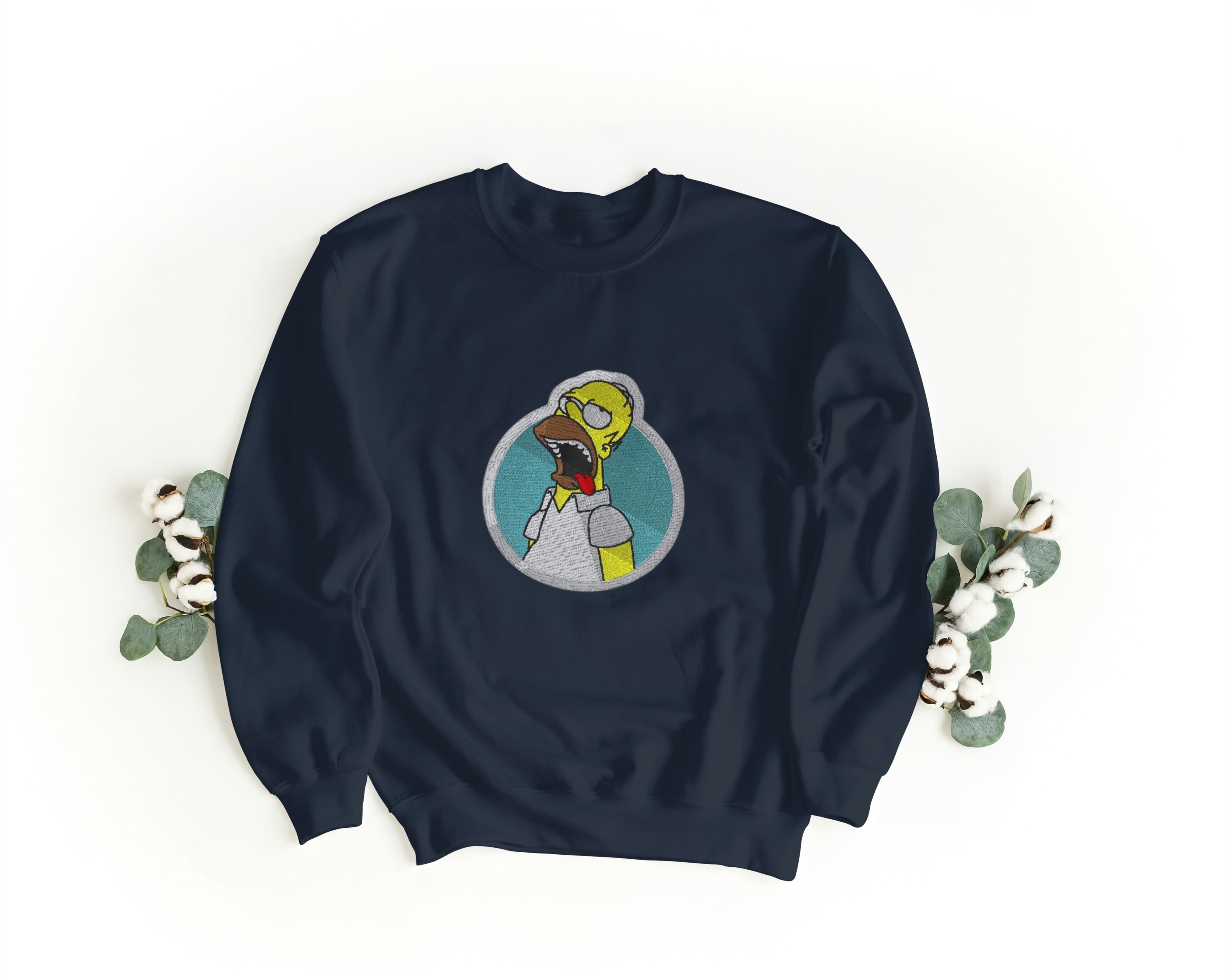 Felpa Ricamata Unisex – Morbida – Stile Streetwear – Homer sbronzo