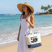 Borsa Mare in Cotone Resistente 280 g/m² 50×34×17,5 cm – Manici Lunghi Rinforzati 50 cm – Design Ricamato io Stanco