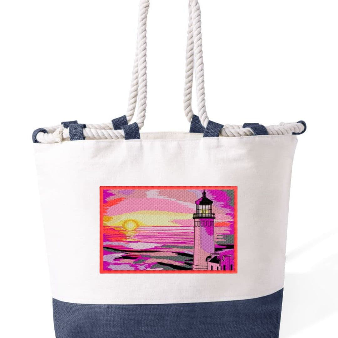 m² – Manici Lunghi Rinforzati 50 cm – Design Ricamato Faro al tramonto