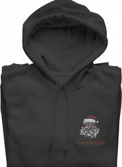 Felpa Ricamata Unisex – Morbida con Cappuccio e Tasca Frontale – Babbo Natale A te e famiglia