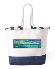 Ricamo Personalizzato - Borsa Mare in Cotone Resistente 280 g/m² – Manici Lunghi Rinforzati 50 cm – Design Ricamato Faro del Bordeaux-Biiply