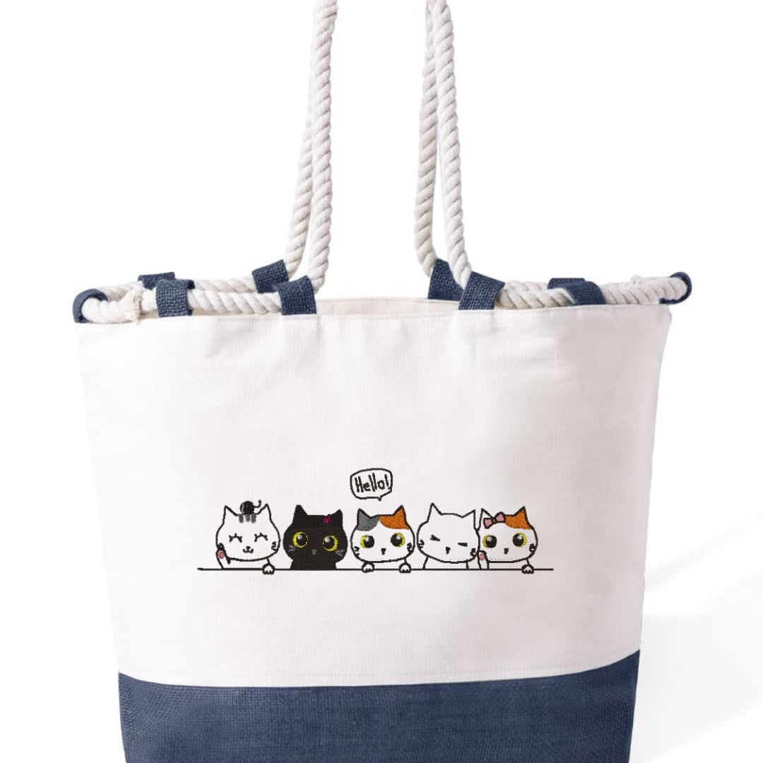 m² – Manici Lunghi Rinforzati 50 cm – Design Ricamato Gatti che salutano-Biiply