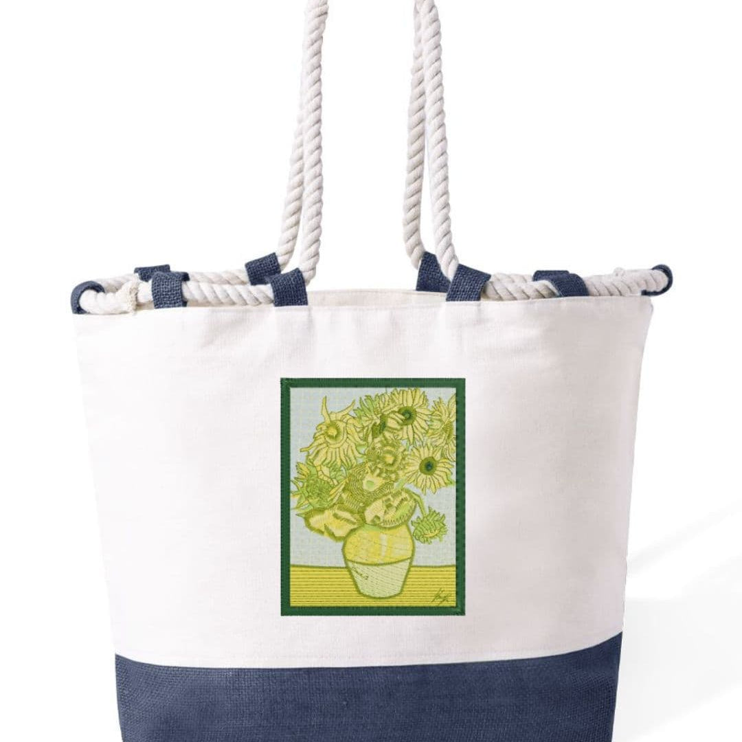 m² – Manici Lunghi Rinforzati 50 cm – Design Ricamato Girasoli-Biiply