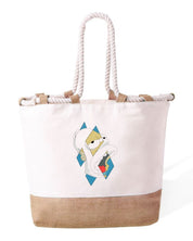 Ricamo Personalizzato - Borsa Mare in Cotone Resistente 280 g/m² – Manici Lunghi Rinforzati 50 cm – Design Ricamato Homer Geometry-Biiply
