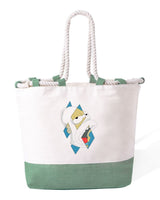 Borsa Mare in Cotone Resistente 280 g/m² – Manici Lunghi Rinforzati 50 cm – Design Ricamato Homer Geometry