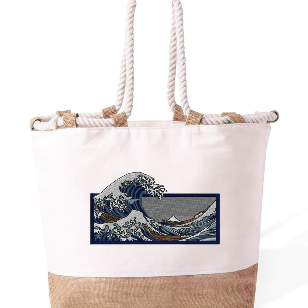 m² – Manici Lunghi Rinforzati 50 cm – Design Ricamato La grande onda di Kanagawa-Biiply
