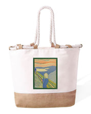 Ricamo Personalizzato - Borsa Mare in Cotone Resistente 280 g/m² – Manici Lunghi Rinforzati 50 cm – Design Ricamato L'urlo-Biiply