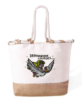 Durable Cotton Beach Bag 280 gsm – Long Reinforced Handles 50 cm – Embroidered Design Pollon Direzione Lourdes