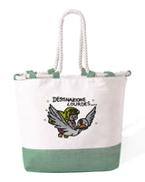 Durable Cotton Beach Bag 280 gsm – Long Reinforced Handles 50 cm – Embroidered Design Pollon Direzione Lourdes