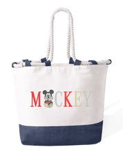 Ricamo Personalizzato - Borsa Mare in Cotone Resistente 280 g/m² – Manici Lunghi Rinforzati 50 cm – Design Ricamato Scritta Mickey-Biiply