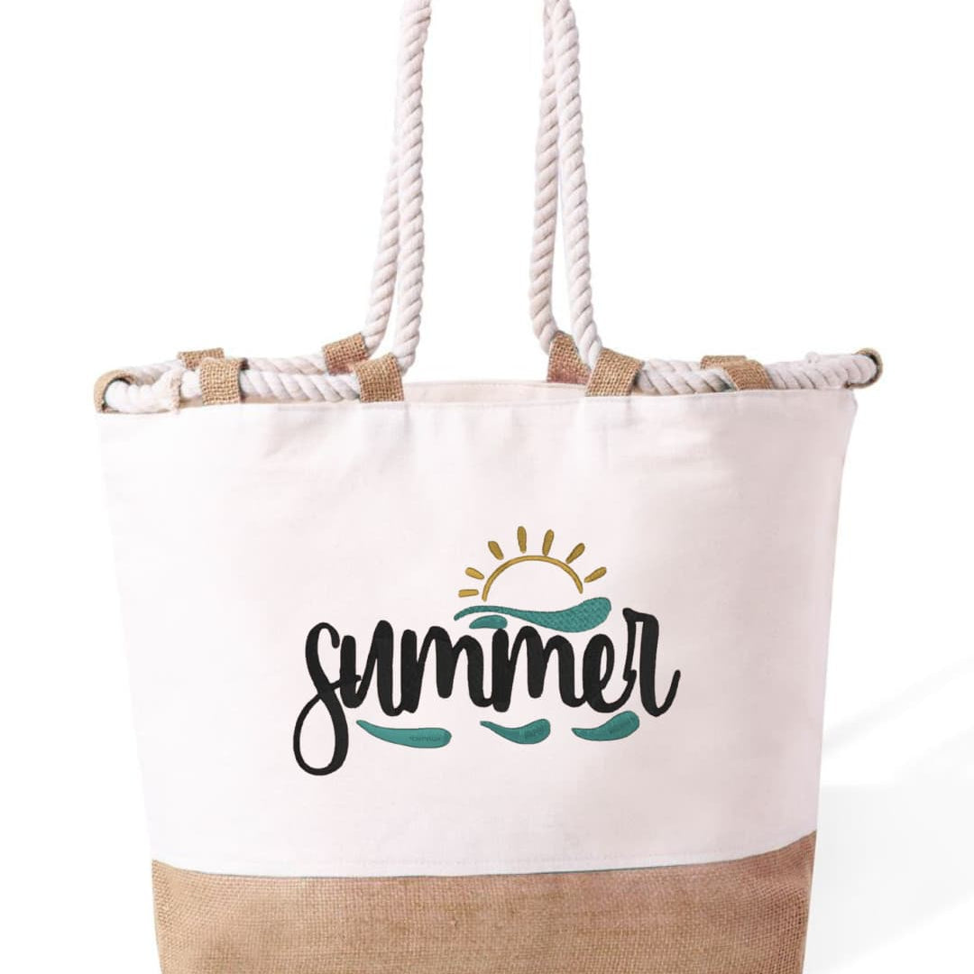 m² – Manici Lunghi Rinforzati 50 cm – Design Ricamato Sole e onde-Biiply