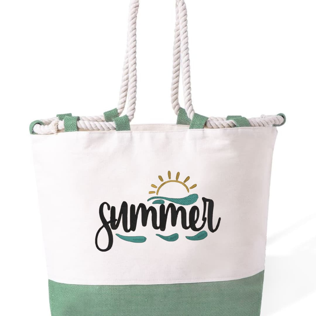 m² – Manici Lunghi Rinforzati 50 cm – Design Ricamato Sole e onde-Biiply