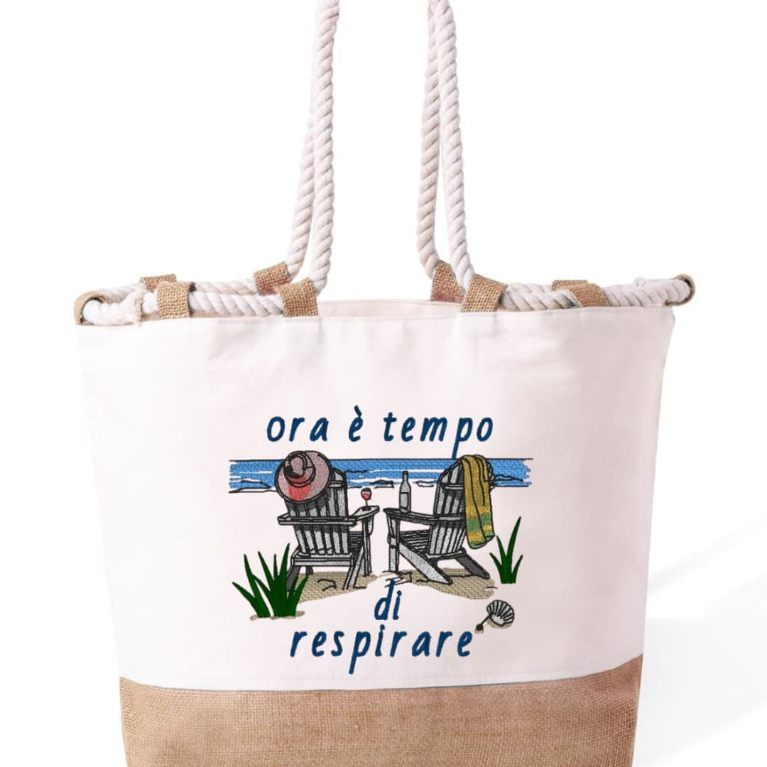 m² – Manici Lunghi Rinforzati 50 cm – Design Ricamato ora è tempo di respirare-Biiply