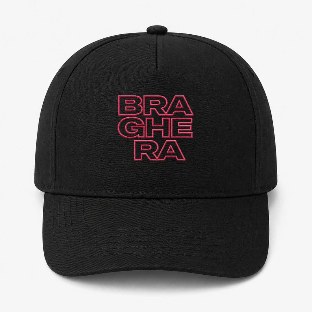Ricamo Personalizzato - Cappellino Ricamato Unisex Da Baseball Regolabile – Design Braghera Outline-Biiply