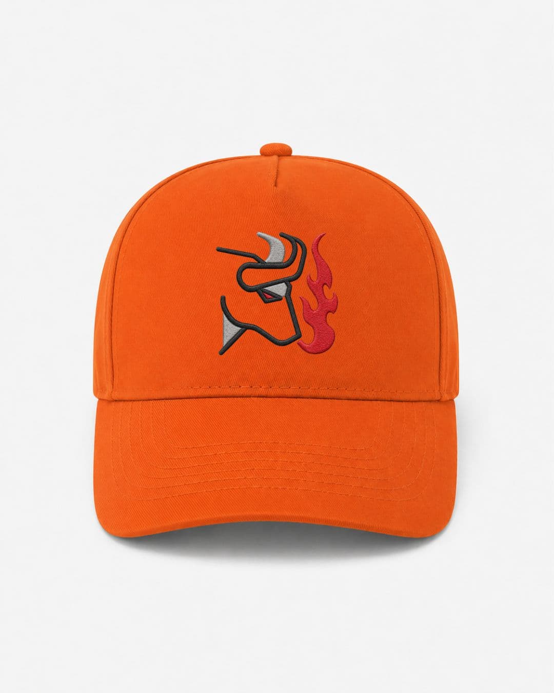 Ricamo Personalizzato - Cappellino Ricamato Unisex Da Baseball Regolabile – Design Bull + Fiamme-Biiply