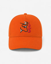 Ricamo Personalizzato - Cappellino Ricamato Unisex Da Baseball Regolabile – Design Bull + Fiamme-Biiply