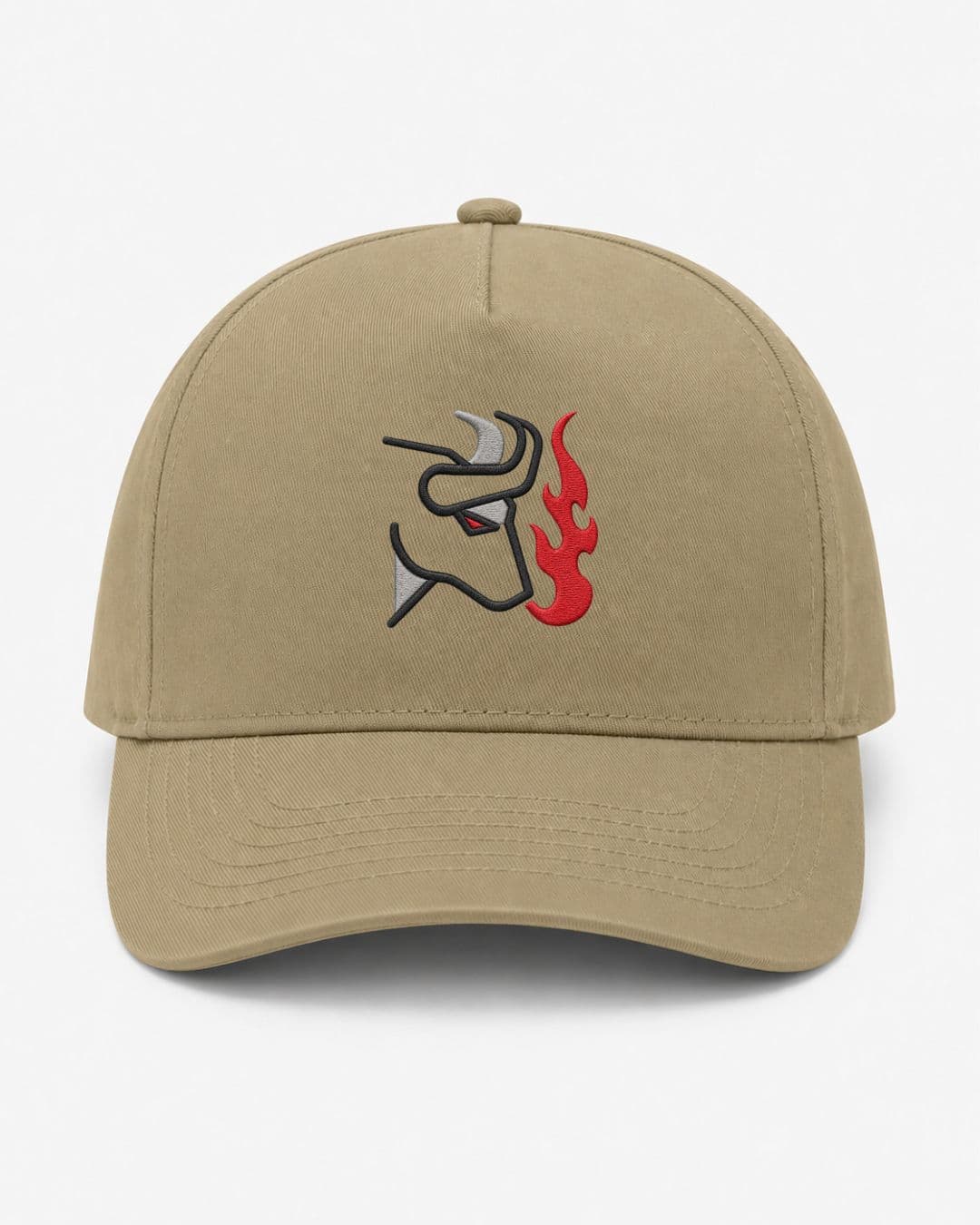 Ricamo Personalizzato - Cappellino Ricamato Unisex Da Baseball Regolabile – Design Bull + Fiamme-Biiply