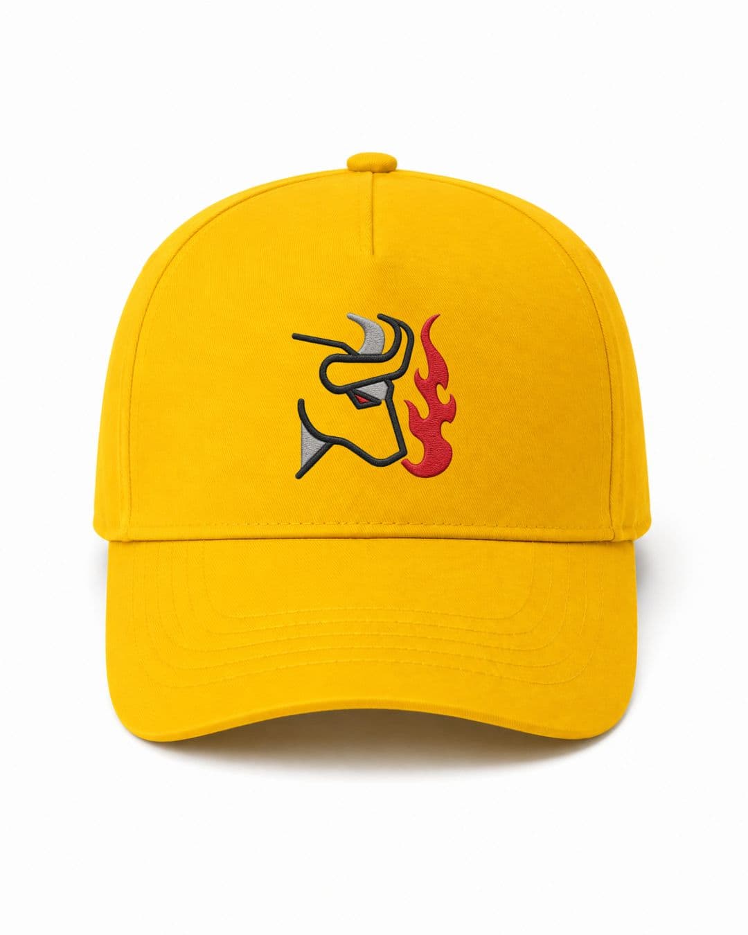 Ricamo Personalizzato - Cappellino Ricamato Unisex Da Baseball Regolabile – Design Bull + Fiamme-Biiply