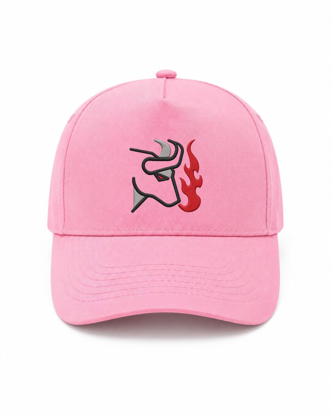 Ricamo Personalizzato - Cappellino Ricamato Unisex Da Baseball Regolabile – Design Bull + Fiamme-Biiply