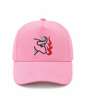 Ricamo Personalizzato - Cappellino Ricamato Unisex Da Baseball Regolabile – Design Bull + Fiamme-Biiply
