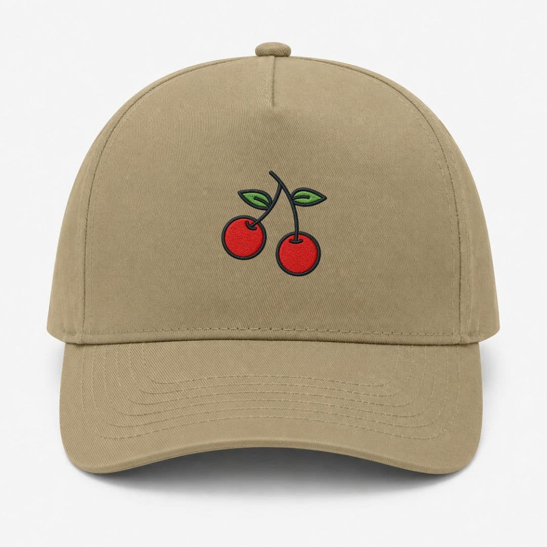 Ricamo Personalizzato - Cappellino Ricamato Unisex Da Baseball Regolabile – Design Ciliegie-Biiply