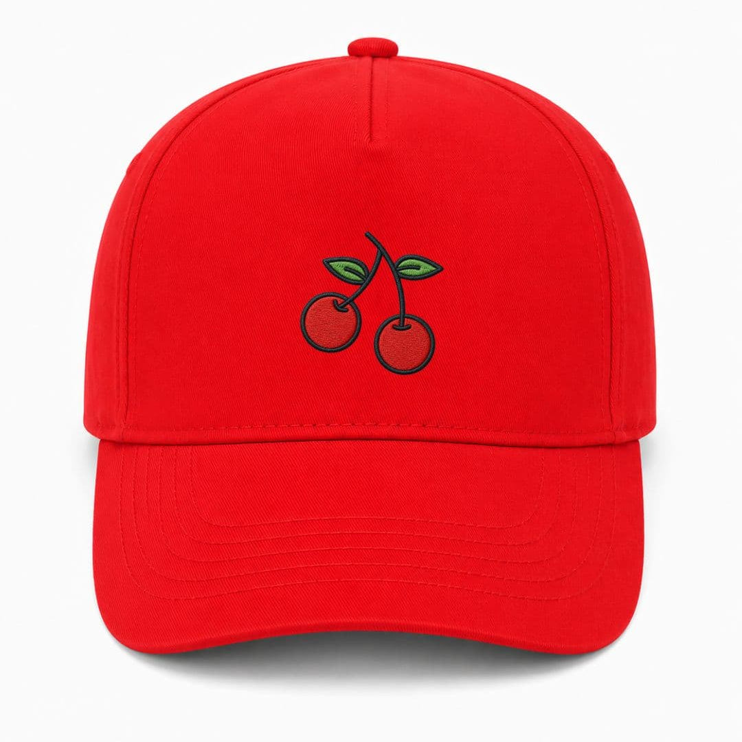 Ricamo Personalizzato - Cappellino Ricamato Unisex Da Baseball Regolabile – Design Ciliegie-Biiply