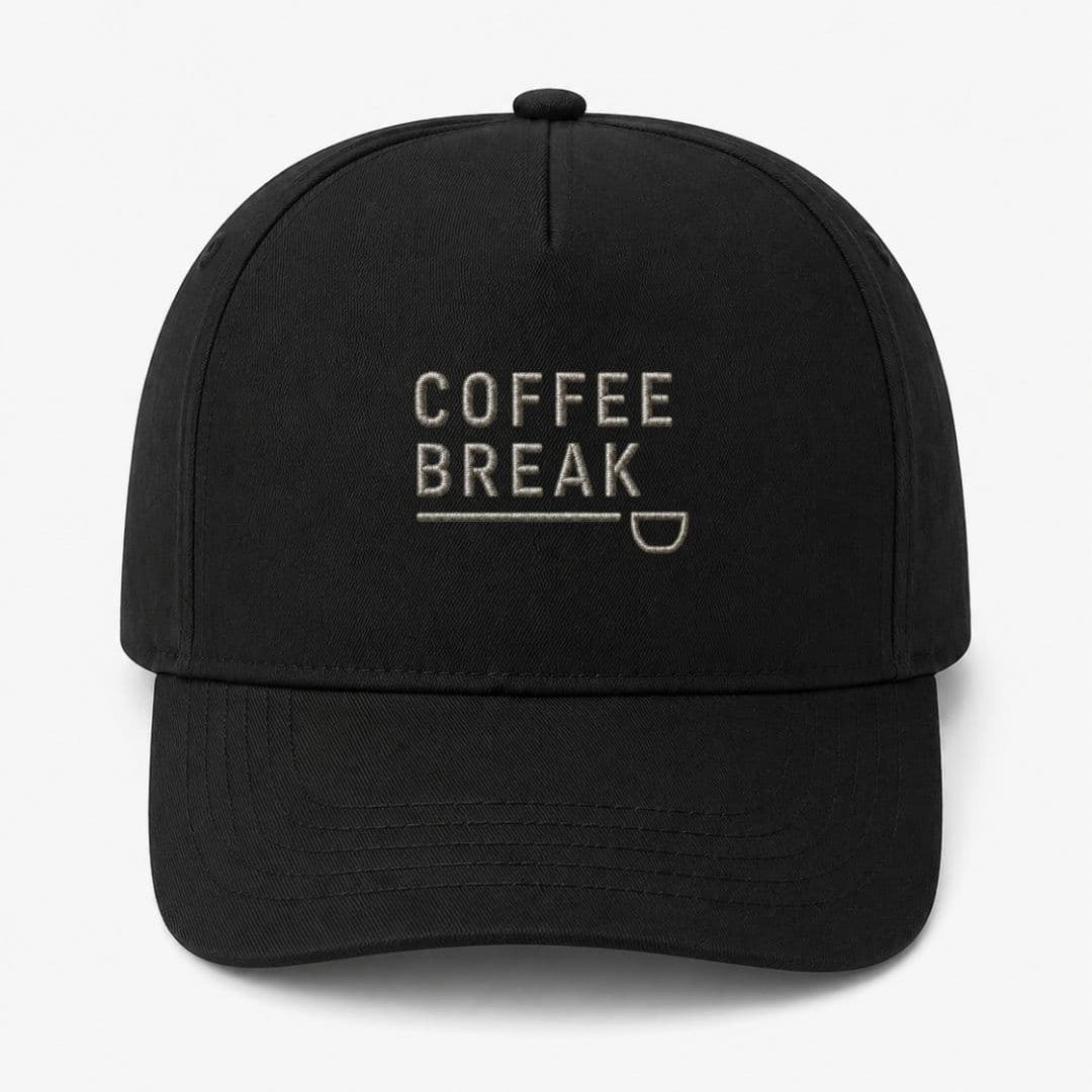 Ricamo Personalizzato - Cappellino Ricamato Unisex Da Baseball Regolabile – Design Coffee Break-Biiply