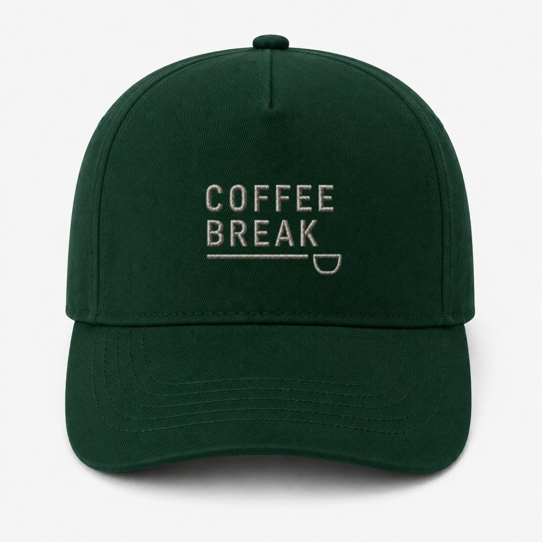 Ricamo Personalizzato - Cappellino Ricamato Unisex Da Baseball Regolabile – Design Coffee Break-Biiply