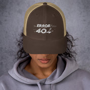 Ricamo Personalizzato - Cappellino Ricamato Unisex Da Baseball Regolabile – Design Error 404-Biiply
