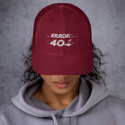 Ricamo Personalizzato - Cappellino Ricamato Unisex Da Baseball Regolabile – Design Error 404-Biiply
