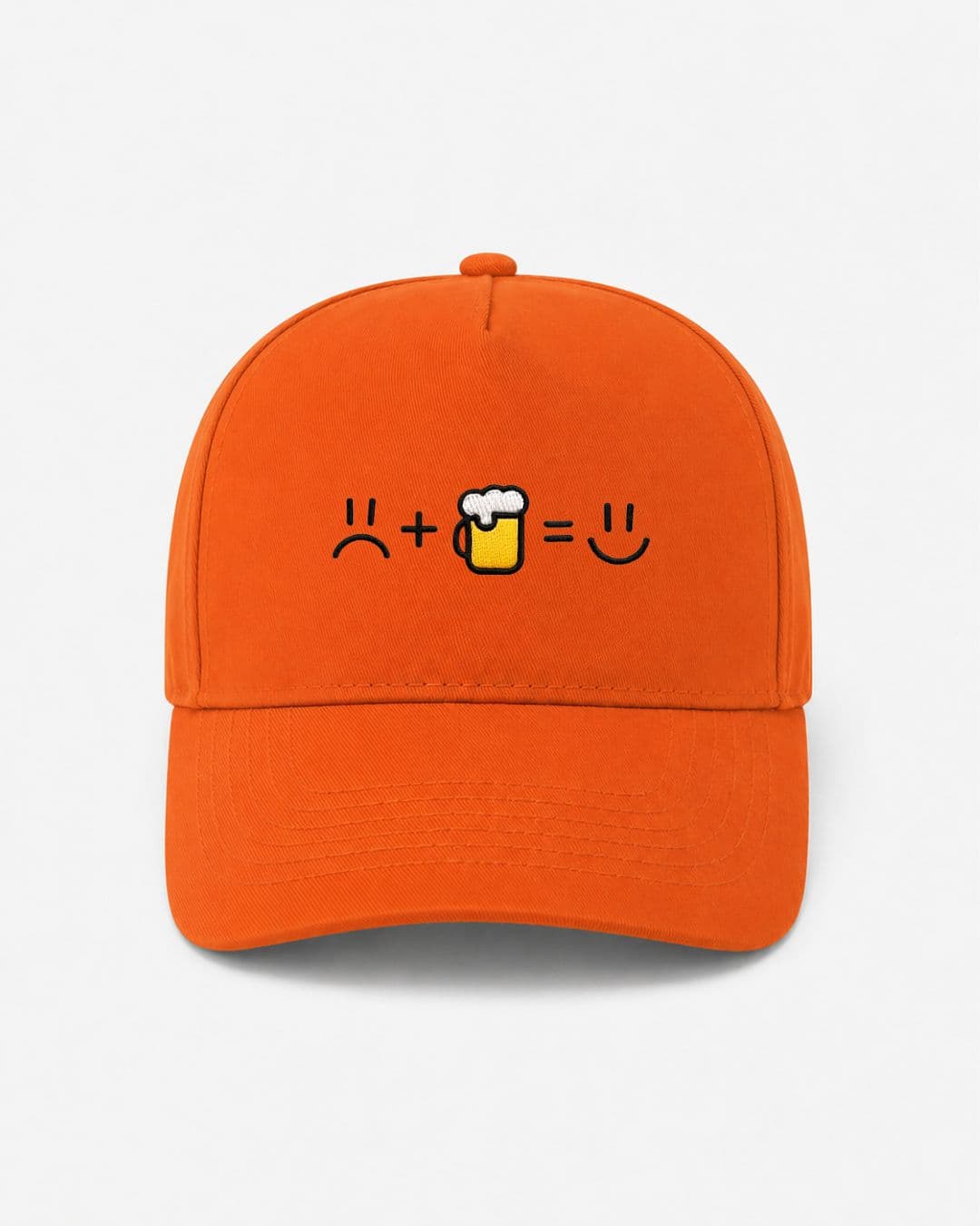 Ricamo Personalizzato - Cappellino Ricamato Unisex Da Baseball Regolabile – Design Faccia triste + Birra uguale faccia Felice-Biiply
