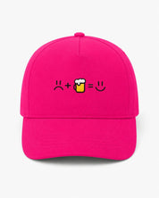 Ricamo Personalizzato - Cappellino Ricamato Unisex Da Baseball Regolabile – Design Faccia triste + Birra uguale faccia Felice-Biiply