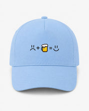 Ricamo Personalizzato - Cappellino Ricamato Unisex Da Baseball Regolabile – Design Faccia triste + Birra uguale faccia Felice-Biiply