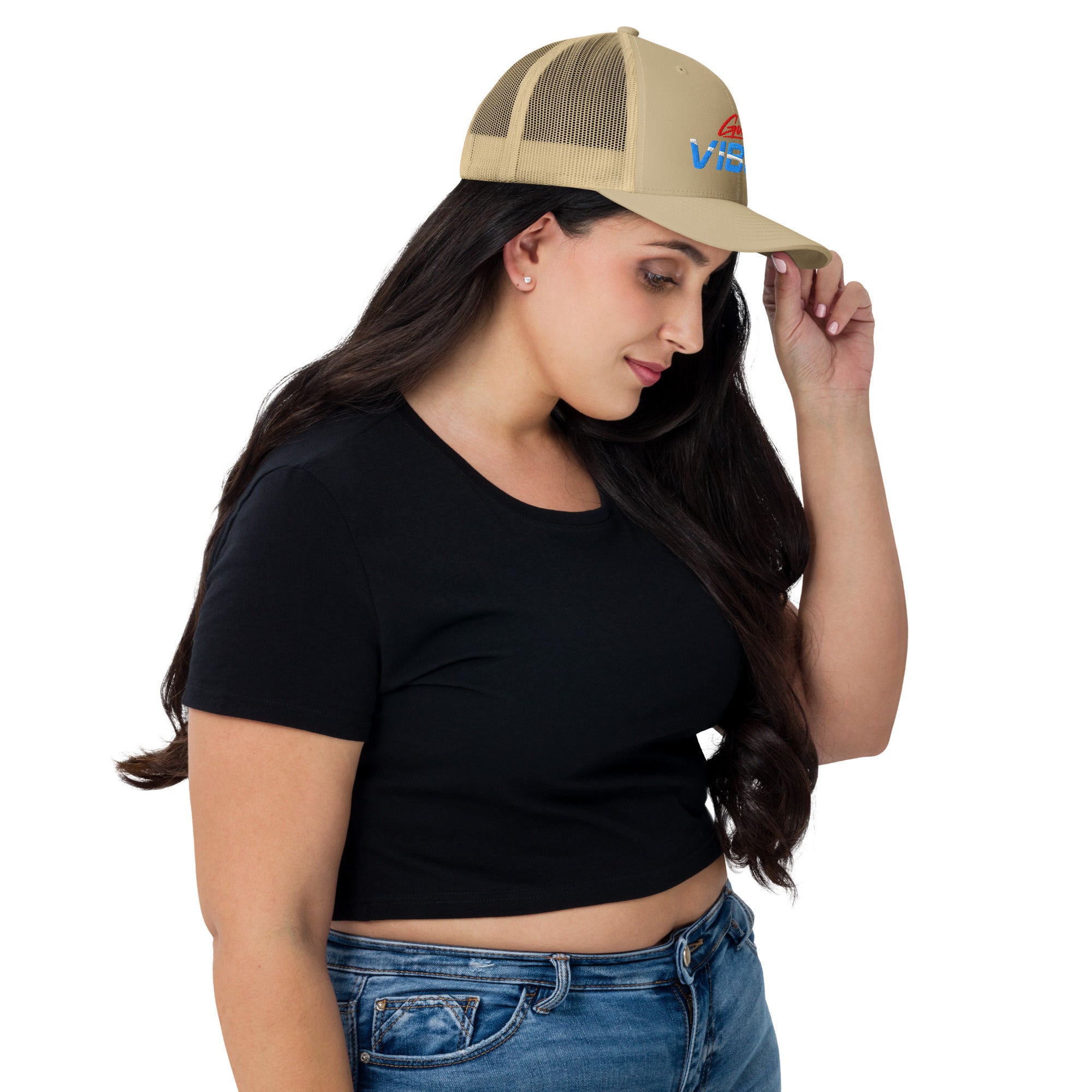 Ricamo Personalizzato - Cappellino Ricamato Unisex Da Baseball Regolabile – Design Good Vibes-Biiply