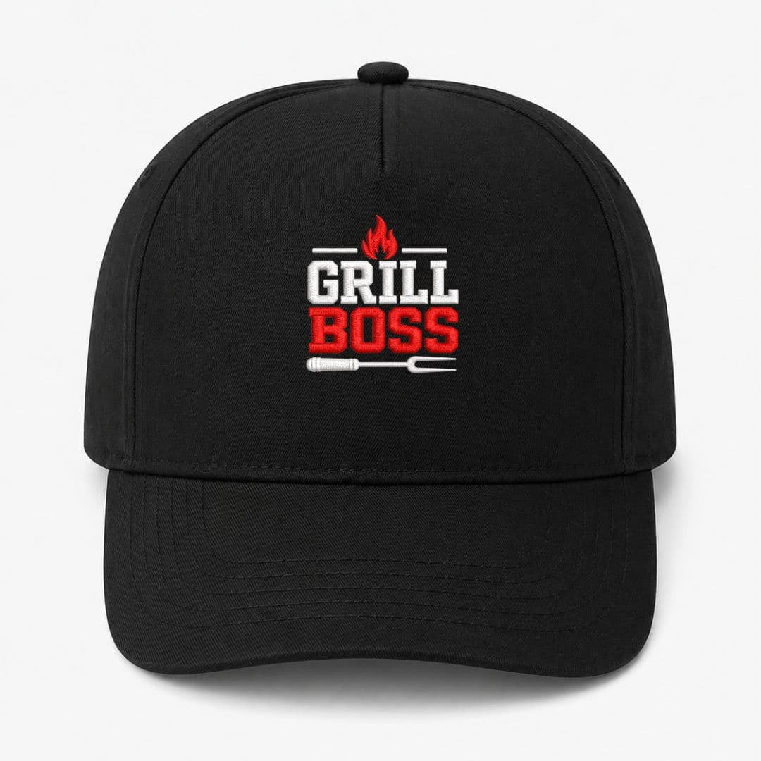 Ricamo Personalizzato - Cappellino Ricamato Unisex Da Baseball Regolabile – Design Grill Boss-Biiply