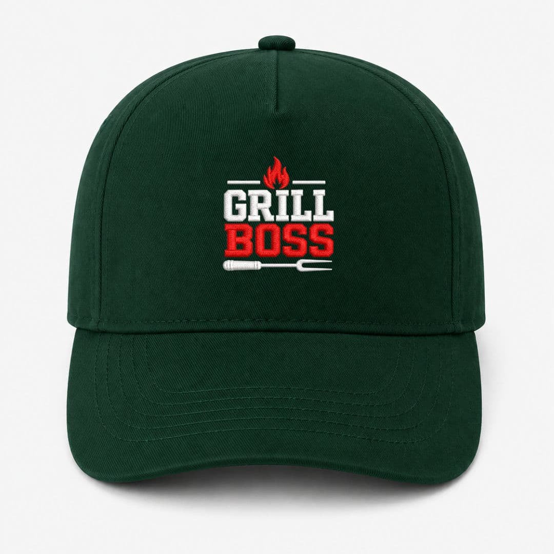 Ricamo Personalizzato - Cappellino Ricamato Unisex Da Baseball Regolabile – Design Grill Boss-Biiply