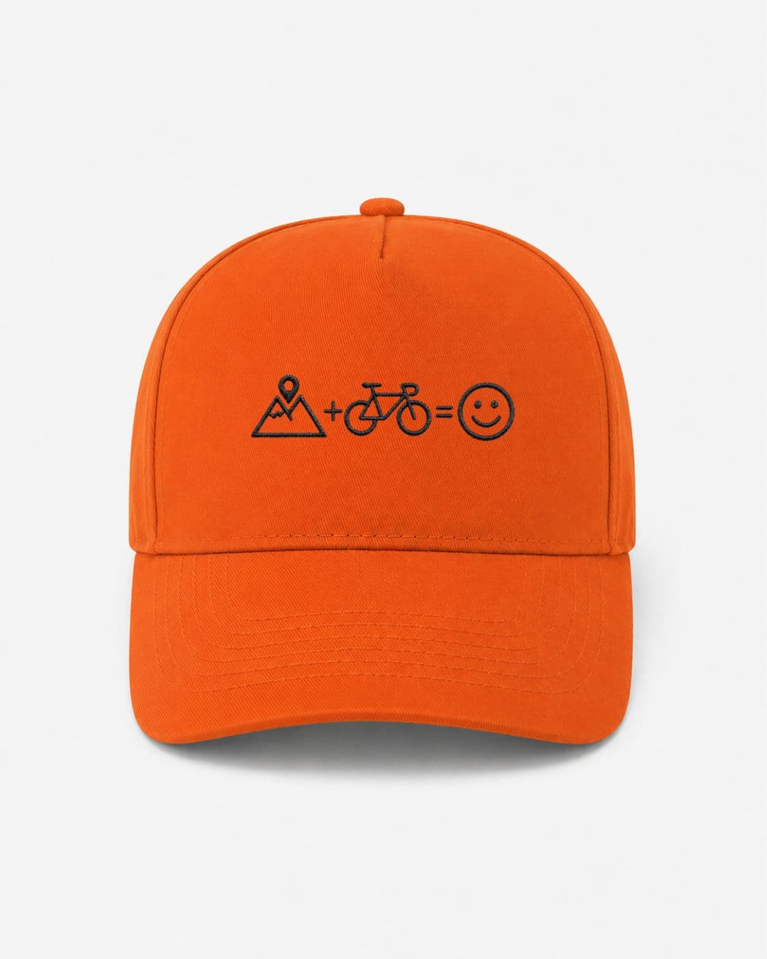 Ricamo Personalizzato - Cappellino Ricamato Unisex Da Baseball Regolabile – Design Montagna + Bici = Faccia Felice-Biiply
