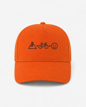 Ricamo Personalizzato - Cappellino Ricamato Unisex Da Baseball Regolabile – Design Montagna + Bici = Faccia Felice-Biiply