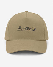 Ricamo Personalizzato - Cappellino Ricamato Unisex Da Baseball Regolabile – Design Montagna + Bici = Faccia Felice-Biiply