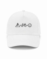 Cappellino Ricamato Unisex Da Baseball Regolabile – Design Montagna + Bici = Faccia Felice